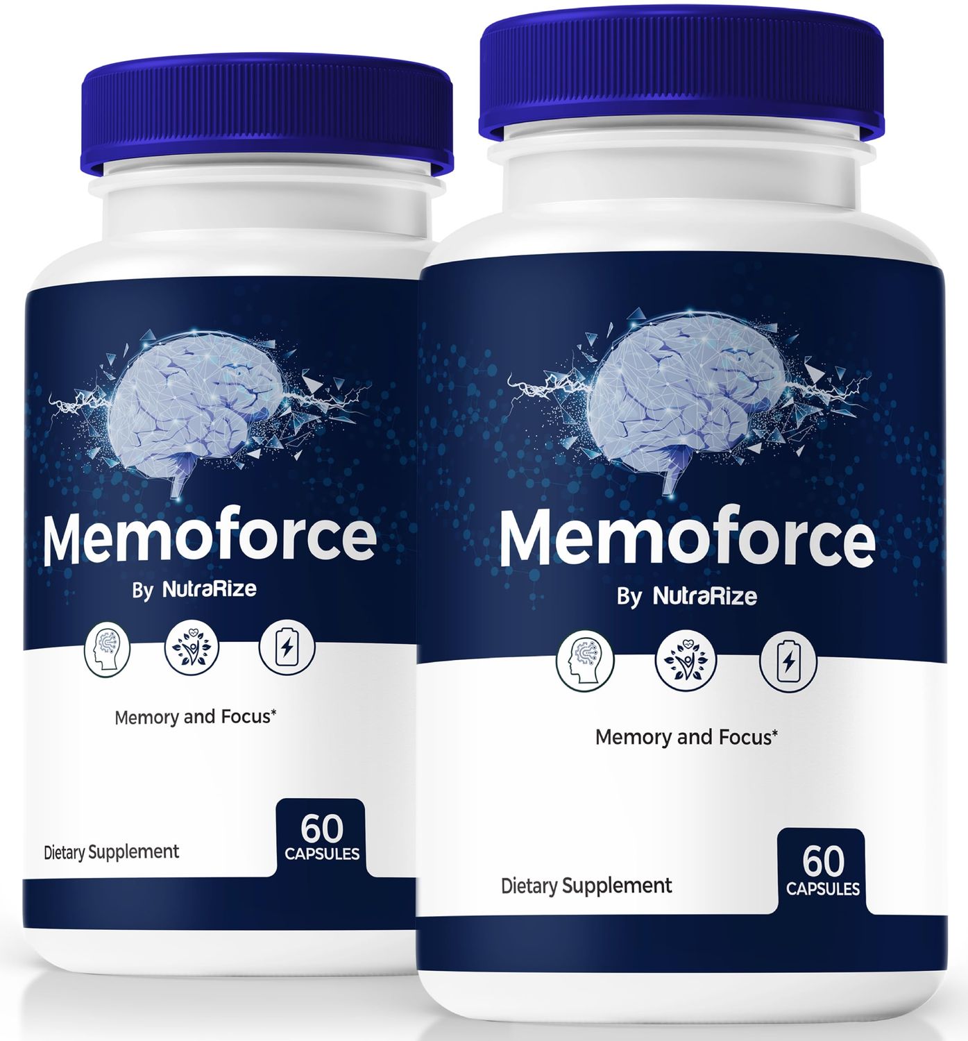 2 Pack Memoforce Pills, See Your Full Potential with MemoForce Brain - Supports Memory, Focus Concentration, for Cognitive Health and Function, Official Memo Force Reviews 120 Capsules