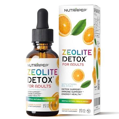 Zeolite Detox Drop for Adults - Natural Easy Detox to Clean Toxins - Advanced Clinoptilolite Liquid Supplement for Whole Body Cleanse Support - Gluten Free Sugar-Free Vegan