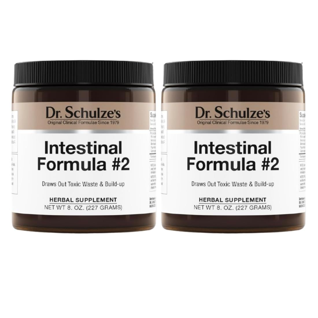 Dr. Schulzes Intestinal Formula 2 Herbal Colon Cleanse Formula Natural Detox Powder Dietary Supplement Remove Excess Waste, Poisons Build-Up Gastroenteric Vacuum 8 Oz. Jar 2 Pack