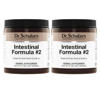 Dr. Schulzes Intestinal Formula 2 Herbal Colon Cleanse Formula Natural Detox Powder Dietary Supplement Remove Excess Waste, Poisons Build-Up Gastroenteric Vacuum 8 Oz. Jar 2 Pack