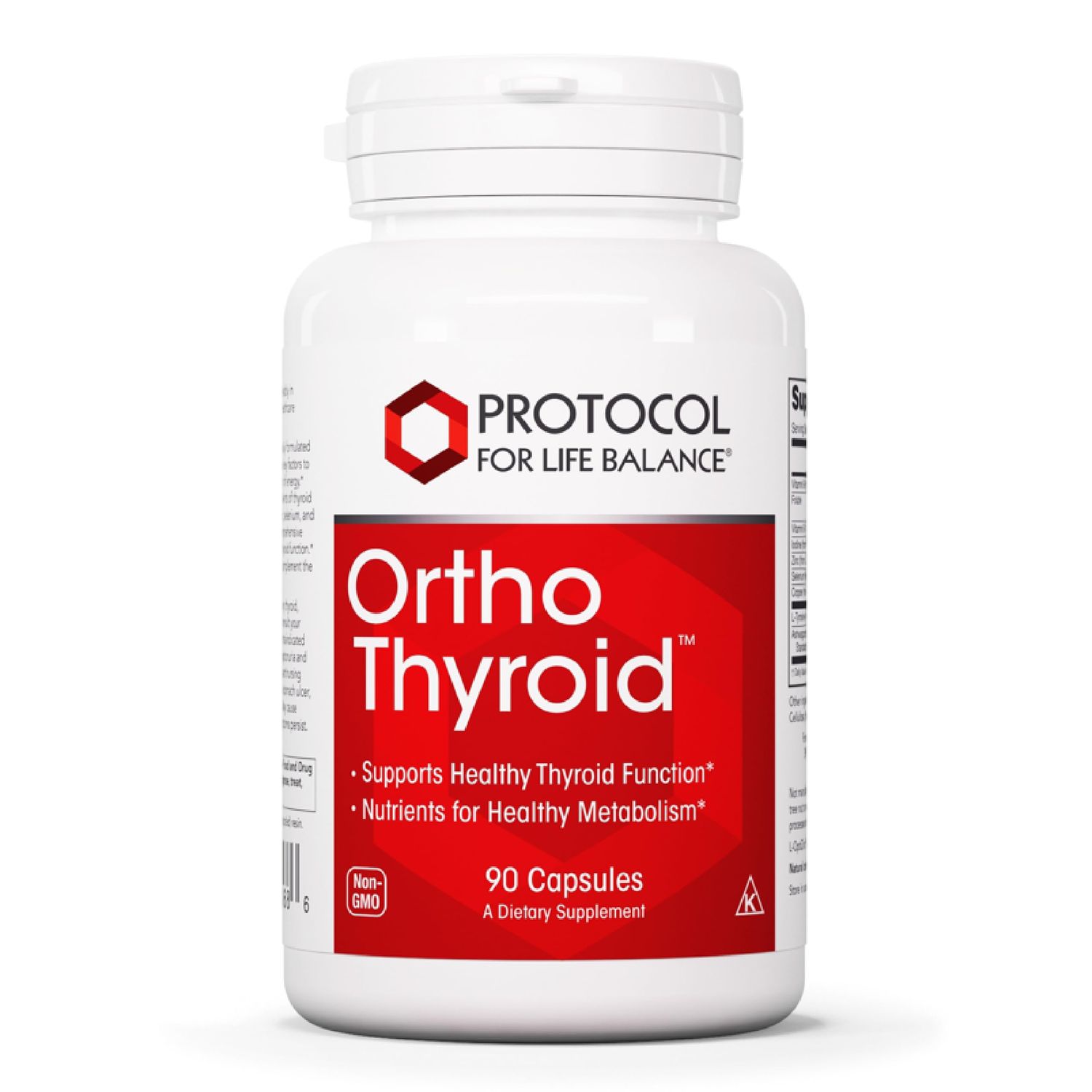 Protocol Ortho Thyroid - Supports Healthy Thyroid Function - with Ashwagandha, Zinc Selenium - Non-GMO Kosher - 90 Veg Capsules