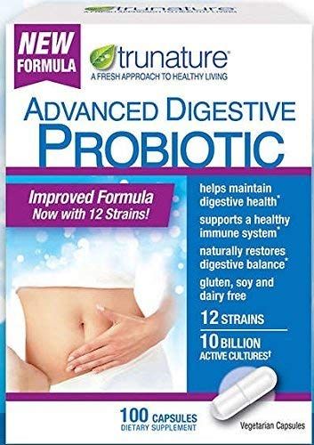 trunature Advanced Digestive Probiotic, 100 Capsules 3 Pack