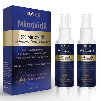 5 Minoxidil For Men Hair Growth, Minoxidil For Women Hair Regrowth Serum Spray, Stop Hair Thinning and Hair Stronger Thicker Longer Healthier - 2.02 Fl.Oz 2 Bottles