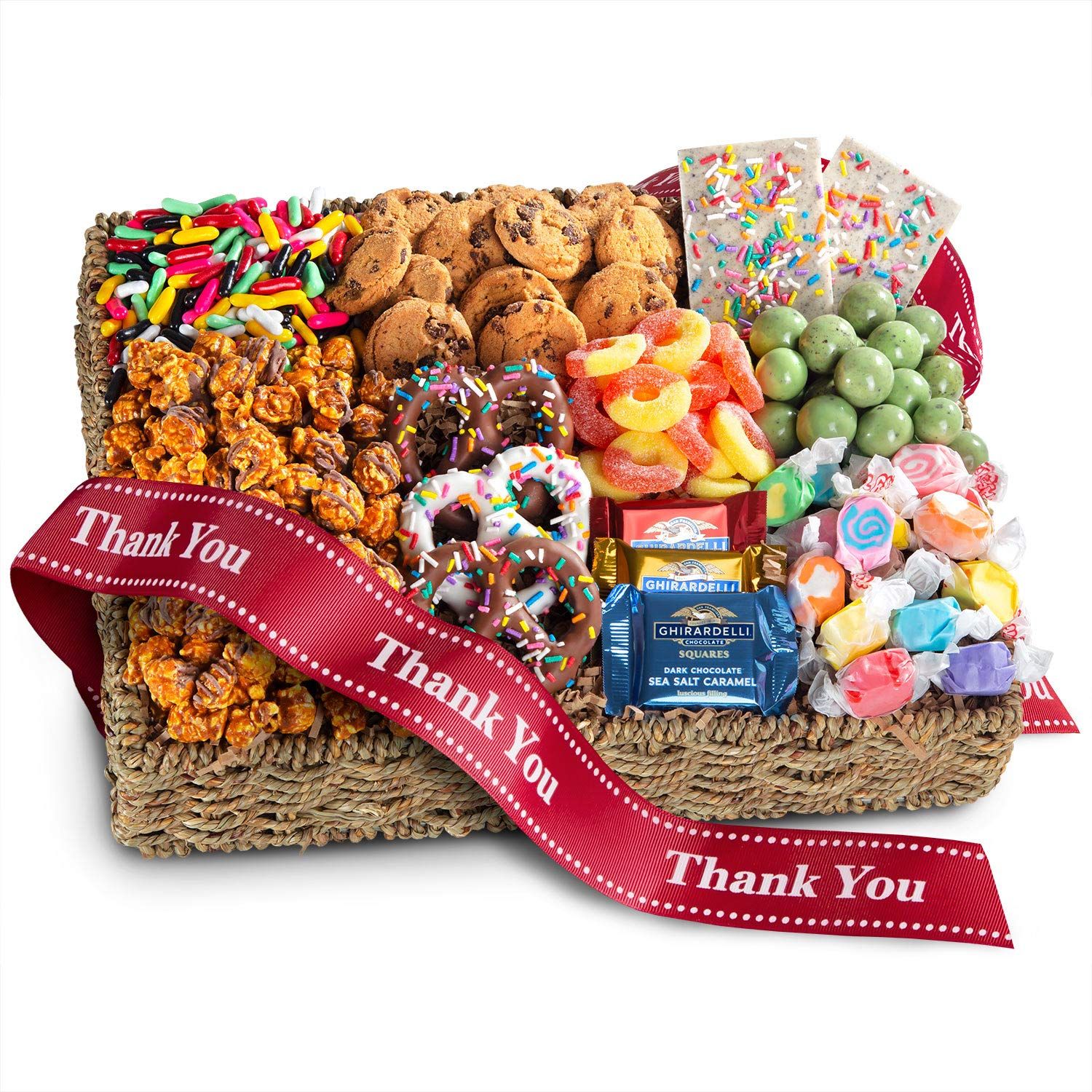 A Gift Inside Thank You Chocolate, Candies Crunch Gift Basket,,