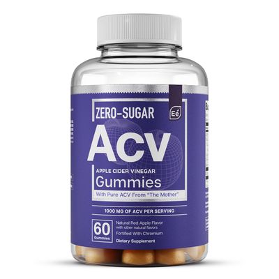 Essential Elements Zero-Sugar ACV Apple Cider Vinegar Gummies from The Mother - Naturally-Sourced, Vegan ACV Gummies with Chromium 60 Count