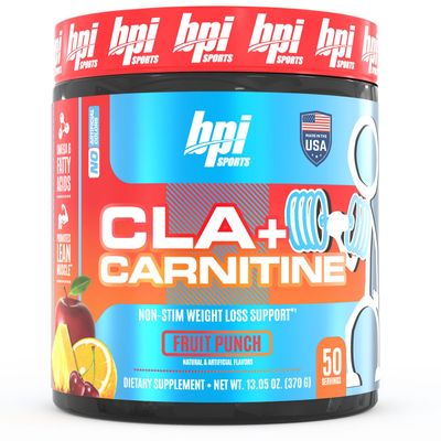 BPI Sports CLA Carnitine - Conjugated Linoleic Acid - Weight Loss Formula - Metabolism, Performance, Lean Muscle - Caffeine Free - For Men Women - Fruit Punch - 50 servings - 12.34 oz