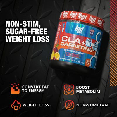 BPI Sports CLA Carnitine - Conjugated Linoleic Acid - Weight Loss Formula - Metabolism, Performance, Lean Muscle - Caffeine Free - For Men Women - Fruit Punch - 50 servings - 12.34 oz