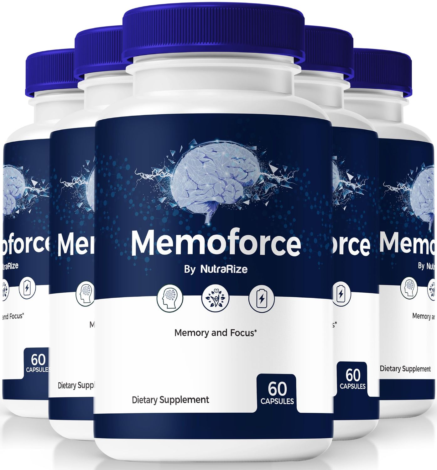 5 Pack Memoforce Pills, Unlock Your Full Potential with MemoForce Capsules - Supports Memory, Focus Concentration, for Cognitive Health and Function, Official Memo Force Reviews 300 Capsules