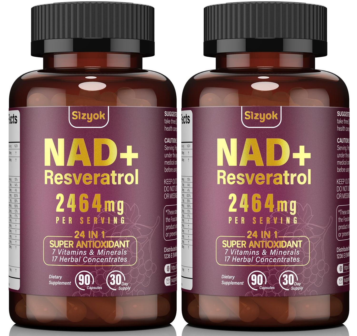 NAD Supplement 1100mg Pure Organic, Liposomal NAD Resveratrol Supplement for Women Men, Boost NAD for Aging Defense, Cellular Energy, Focus - Ultra Antioxidant Capsules, 2 Pack