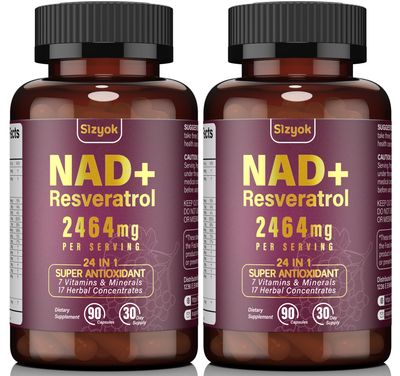 NAD Supplement 1100mg Pure Organic, Liposomal NAD Resveratrol Supplement for Women Men, Boost NAD for Aging Defense, Cellular Energy, Focus - Ultra Antioxidant Capsules, 2 Pack