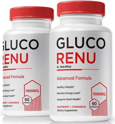 2 Pack Gluco Renu Capsules, Official GlucoRenu Pills, Natural Support For Healthy Levels, Circulation and Balance, Premium Formula Blood Vessel Cleaner, GlucoReNu Glyco Optimizer 120 Capsules