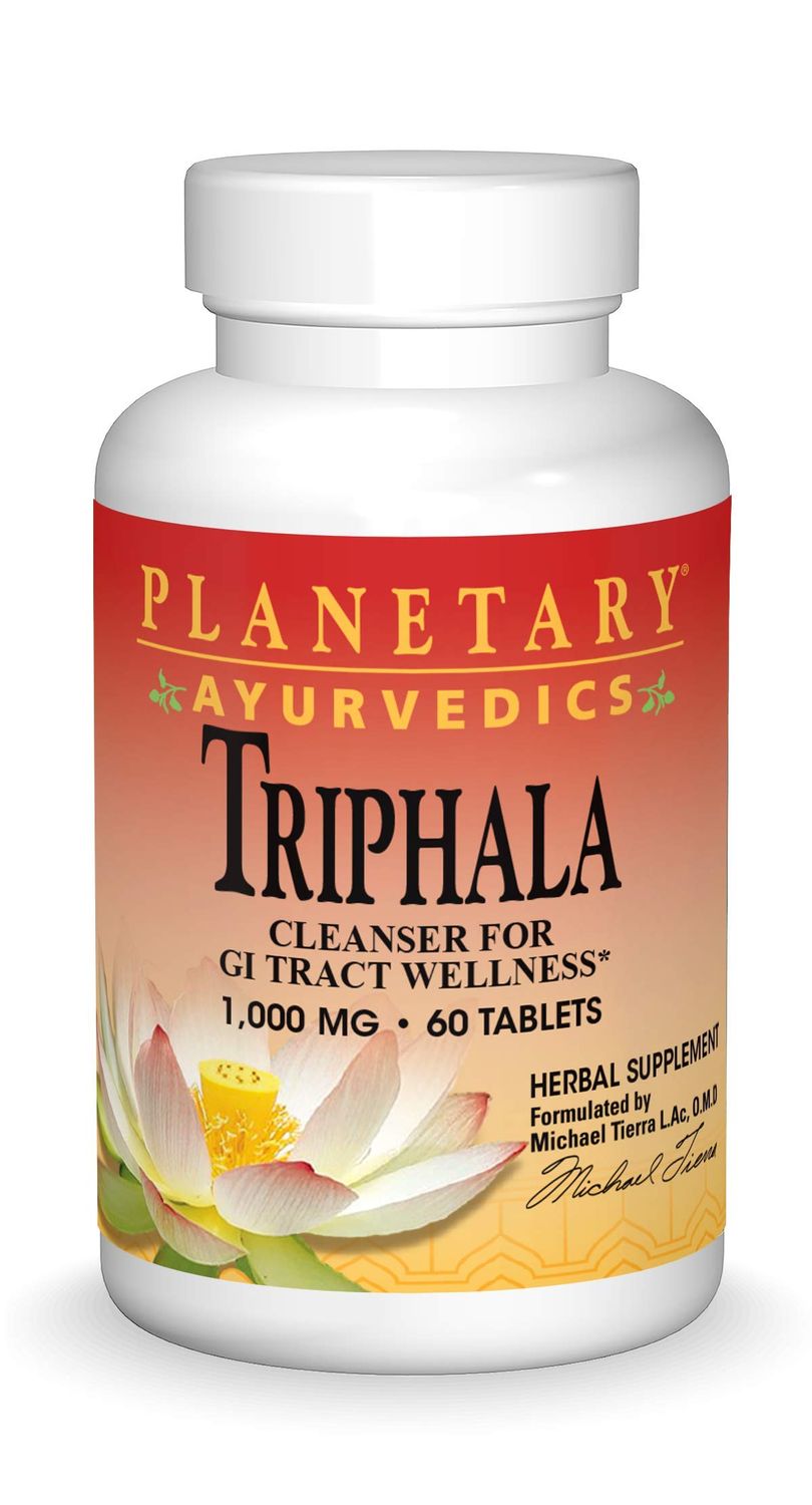 Planetary Ayurvedics Triphala 1000mg GI Tract Wellness Cleanse - Powerful Herbal Supplement - Balance Detox Digestive Support Rejuvinate Regularity - 60 Tablets