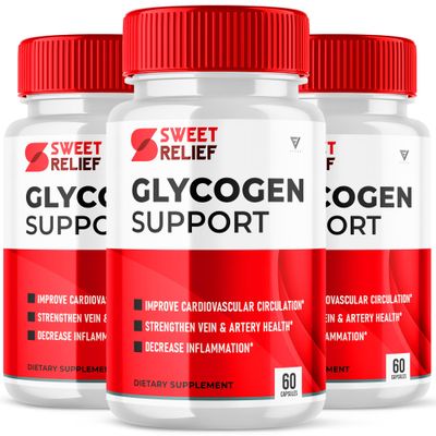3 Pack Sweet Relief Glycogen Support for Joints Blood Vessel Cleaner Releaf, Sweetrelief Glycogen Support Supplement Capsules, Glucogen O Neil Glyco Optimizer Cleanse Control Restore 180 Capsules