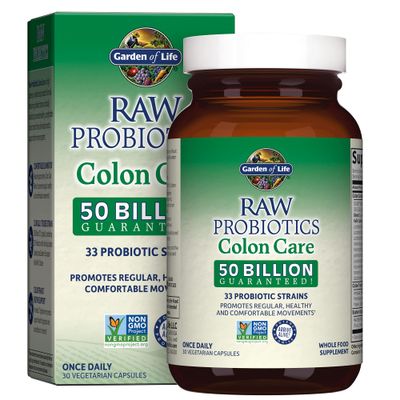 Garden of Life Probiotics for Women and Men - Raw Probiotics Colon Care 50 Billion CFU and Enzymes, Raw Fruits, Veggies, Once Daily Acidophilus Probiotic for Regularity and Immune Health - 30 Capsules