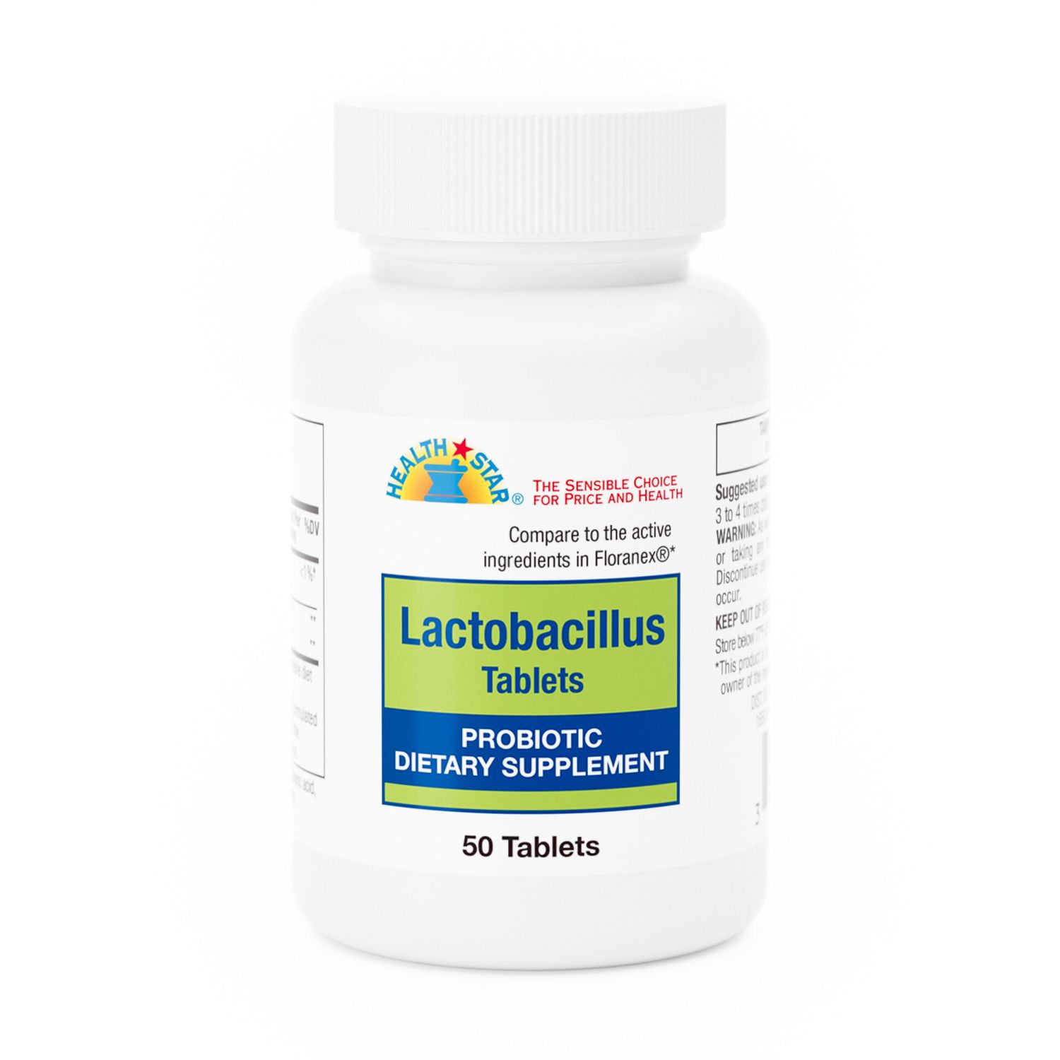 GeriCare Probiotic Lactobacillus, Support Digestive Health, Dietary Supplement Tablets, 50 Count Pack of 1