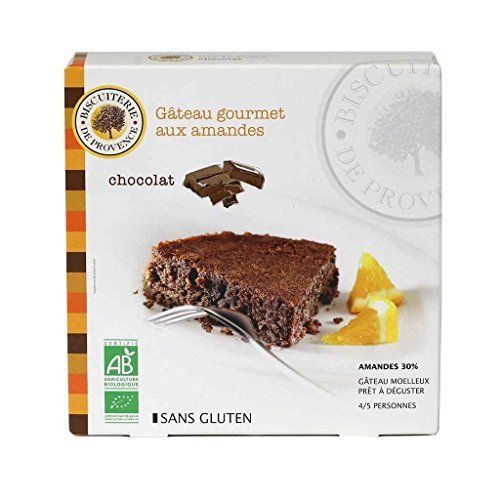 Biscuiterie De Provence, Organic Chocolate Almond Cake Gluten-Free, Flourless, Ready to Eat, Made in France, 225 Grams 7.94 Ounces