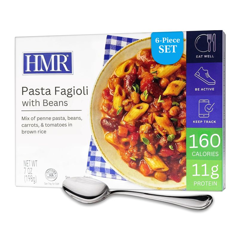 6-Pack HMR Pasta Fagioli Entr e Pre-packaged Lunch or Dinner to Support Weight Loss Ready to Eat Vegetarian 11g of Protein Low Calorie Food 8oz Serving per Meal