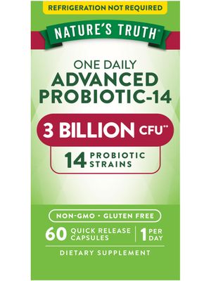 Natures Truth Probiotics Capsules 3 Billion CFU 60 Count for Men and Women 14 Strains Non-GMO Gluten Free Supplement