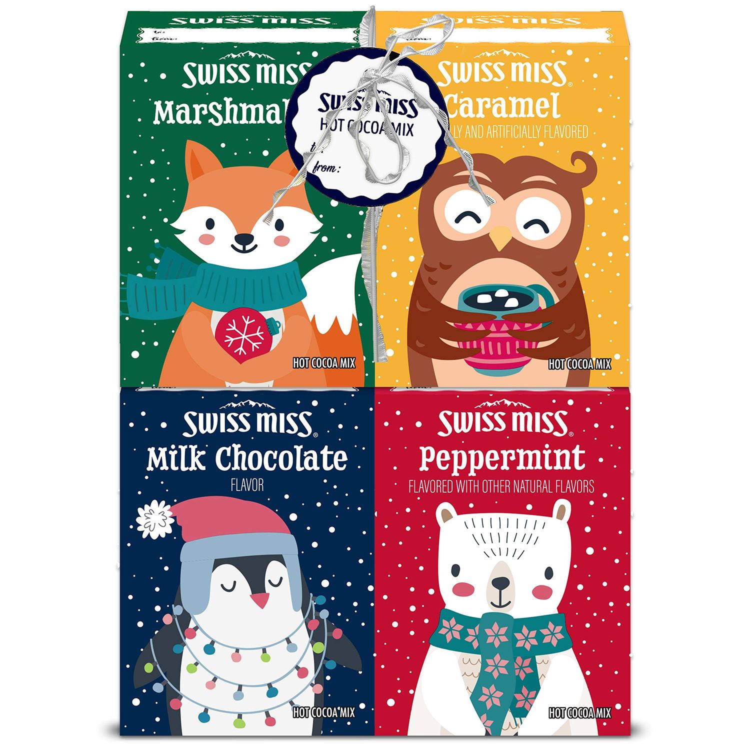Swiss Miss Hot Chocolate Variety Pack 4 Flavors, Peppermint Instant Chocolate Mix