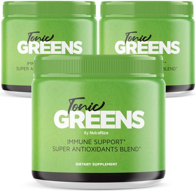 NutraRize Pack of 3 Tonic Greens, All-Natural Supplement in a Jar for Immune Support, Delicious Way to Detox The Body, Powder for Health and Wellness Reviews 90 Servings