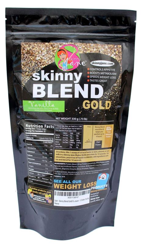 Skinny Blend Gold! Best Tasting Protein Shake for Women Delicious Smoothie Low Sugar, Low Carb Supports Metabolism and Energy 15 Serving, Vanilla