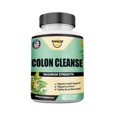 Happi Mi Nutrition Colon Cleanse, Colon Detox, All Natural Herbal Formula, Support Healthy Bowel Movements, Gut Health Healthy Metabolism Support, Non-GMO - 60 Vegetable Capsule 30 Servings