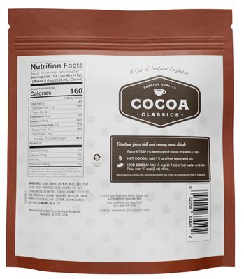 Cocoa Classics Chocolate Supreme Cocoa Mix Made with Nonfat Milk Just Add Hot Water Gluten Free Kosher Dairy Friendly 14.8 oz Pouch Pack of 1