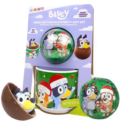 Galerie Bluey Hot Chocolate Melting Ball and Mug Gift Set, Christmas 2024 Stocking Stuffers, 2.12 Ounces