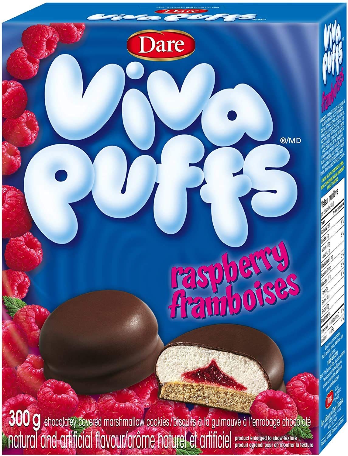Dare Puffs Raspberry Chocolate Cookies 300g/10.6oz (Imported from Canada)
