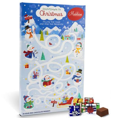 Christmas Advent Calendar 2024 - Unwrap the Magic of Fun Advent Calendar with Premium Chocolates - Candy Advent Calendar for Christmas Ideal for Kids, Girls and Teens, 8 oz - Madelaine