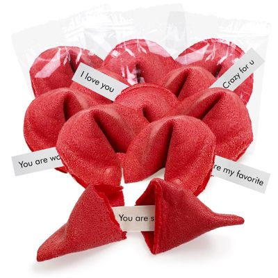 4E&#39;s Novelty Valentine Fortune Cookies (50 Pcs) - Fortune Cookies Individually Wrapped Bulk with 50 Valentine Messages, Valentine Treats for Kids Party, Non Candy Treats, 2025 Updated Version