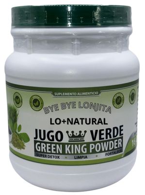JUGO Verde Green King Powder Super Detox 16 oz Dietary Supplement 100 Natural, Vegan, no Gluten, no sugars Bye Bye LONJITA Green Tea, Moringa, Spinach and More Fiber