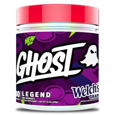 GHOST Legend Pre-Workout Powder, Welchs Grape - 30 Servings - Pre-Workout for Men Women with Choline, L-Citrulline, Beta Alanine for Energy Focus