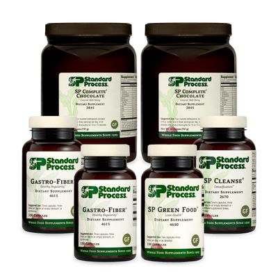 Standard Process Purification Kit with SP Complete Chocolate and Gastro-Fiber - Detox and Liver Support with Milk Thistle, Whey Protein, Fiber, Choline, and Calcium