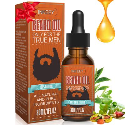 Beard Growth Oil for Men - Beard Conditioner Oil Rich in JOJOBA Oil Sweet Almond Oil Multiple Natural Extracts - Beard Softener and Care-Strengthens Moisturizes Beard 1 Fl Oz, Azure