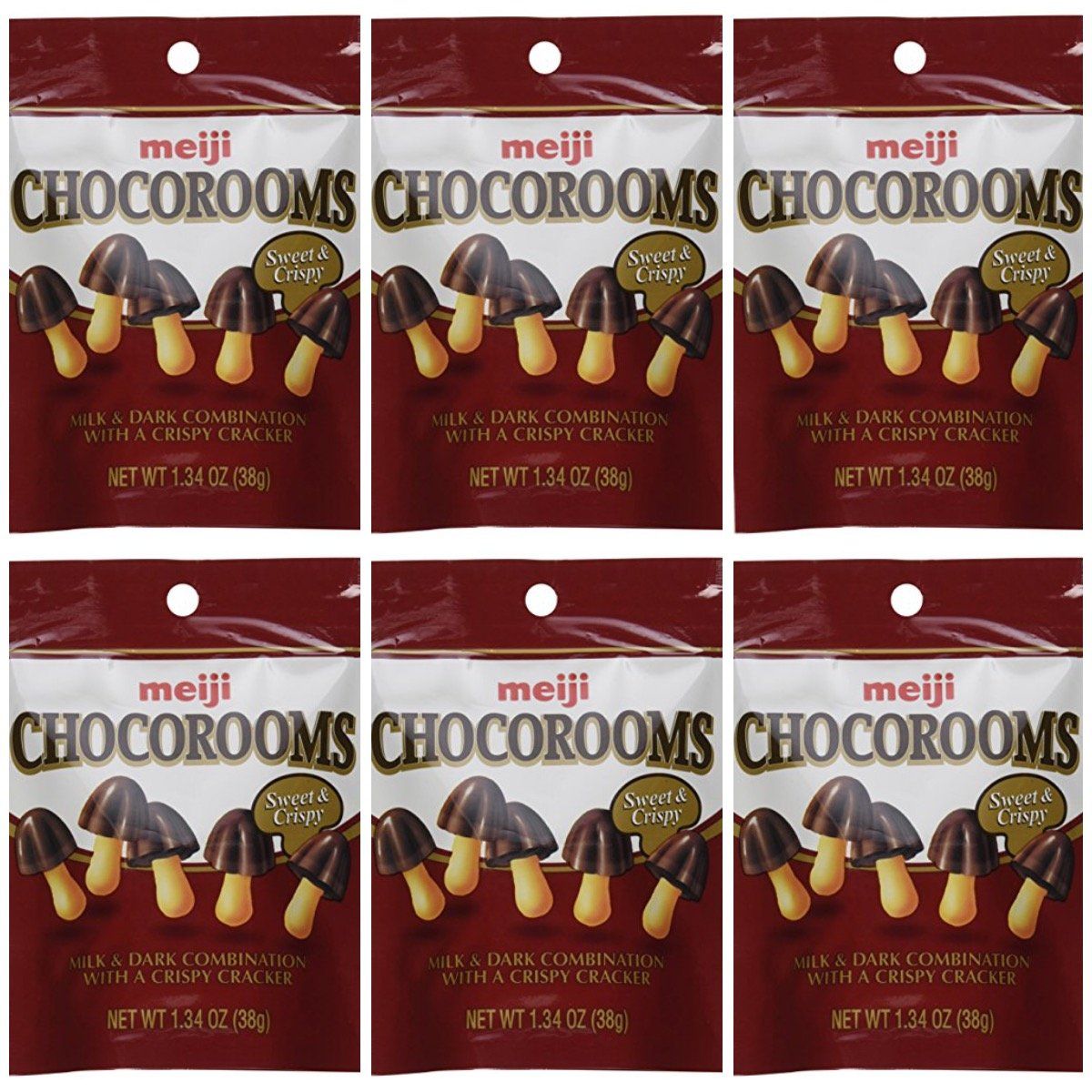 Meiji Chocorooms Pack Of 6 1.34 oz Pouches