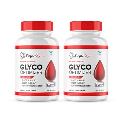2 Pack Sugar Sync Capsules, SugarSync Glyco Optimizer Supplement Pills, Sugar Sync Joint Optimizer Maximum Strength, Sugar Sync Cleanse Detox Advanced Formula, SugarSync Glycol Reviews 120ct