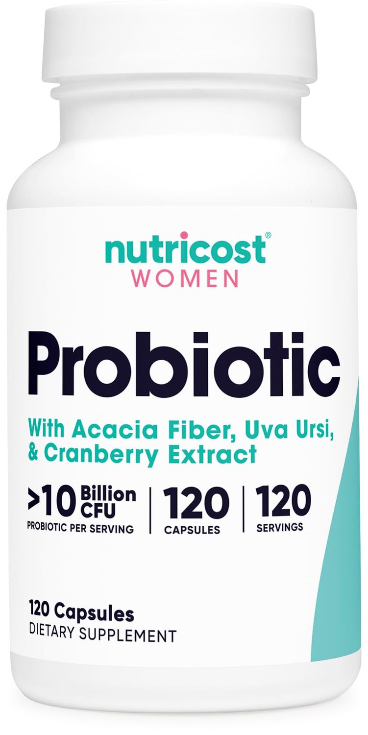 Nutricost Probiotic for Women 10 Billion CFU, 120 Capsules - Complex with Acacia Fiber, Uva Ursi Cranberry Extract, Non-GMO Gluten Free