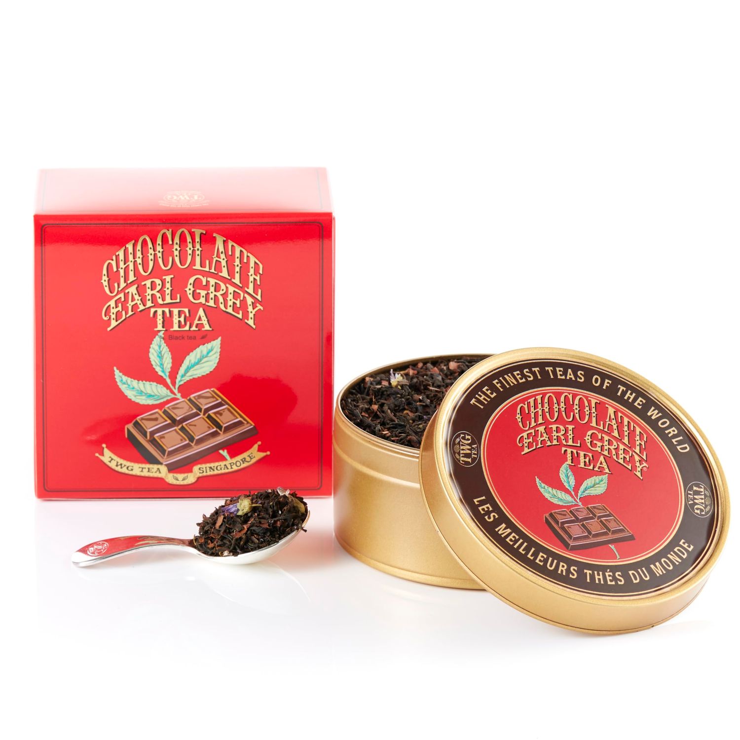 TWG Tea Chocolate Earl Grey Black Tea Cocoa Husk Bergamot Caviar Tea Tin, 100g Gift Set