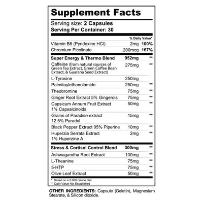 Gaspari Nutrition DTN8: Explosive Fat Burner, Natural Energy and Mental Focus, Adrenal and Stress Support 60 Capsules