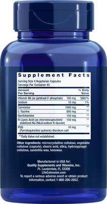 Life Extension Mitochondrial Energy Optimizer with PQQ, 180 Vegetarian Capsules