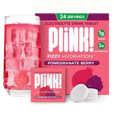 Plink! Fizzy Electrolyte Drink Tablets for Daily Hydration - 24ct Electrolyte Tablets Sodium, Potassium, Magnesium, Low-Calorie, Low-Sugar Keto Electrolytes Powder Hydration Packets Water Flavoring