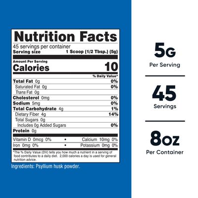 Nutricost Psyllium Whole Husk Powder Flakes 8.1oz - Gluten Free Non-GMO