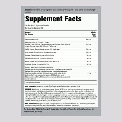 Piping Rock Digestive Enzymes with Probiotics and Prebiotics 100 Capsules Multi Supplement for Men Women 4 Billion CFU Extra Strength Pills Non-GMO, Gluten Free