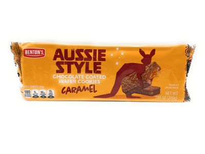 Aussie Style Chocolate Coated Caramel Wafer Cookies, Bentons 7.05oz200g - Pack of 1