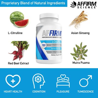 Affirm Science L-Citrulline Dietary Supplement 750mg 60 Tablets Circulation and Male Performance Created by Dr. Judson Brandeis