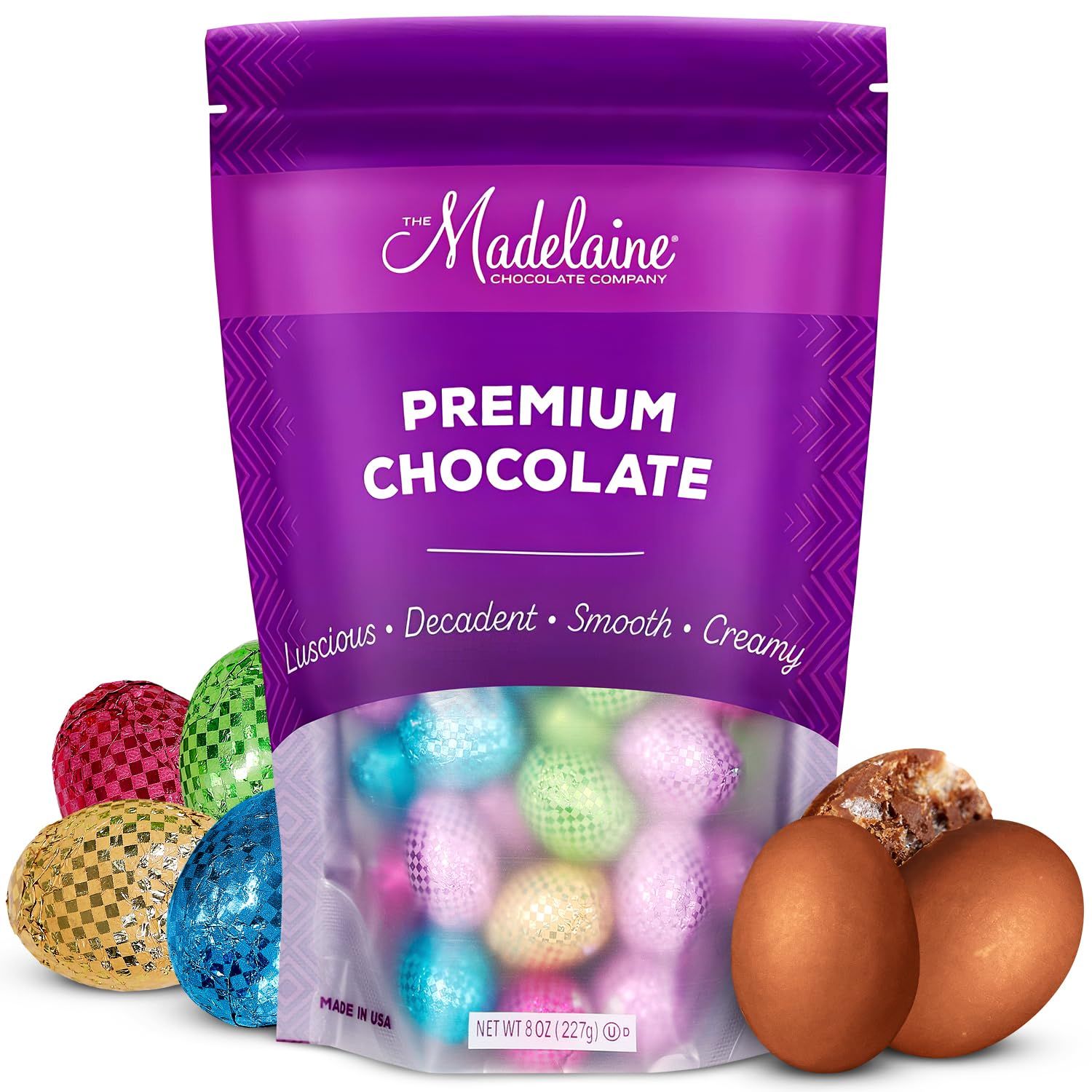 Madelaine Crispy Chocolate Candy Easter Eggs - 36 Foil-Wrapped Treats for Easter Egg Hunts, Basket Fillers, and Festive Celebrations - Premium Quality, Vibrant Colors
