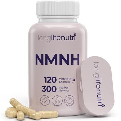 NMNH 300mg Dihydronicotinamide Mononucleotide - 120 Vegan Capsules, 2-Month Supply, NMN Alternative, NAD Supplement for Energy Longevity, Lab Tested, Made in USA