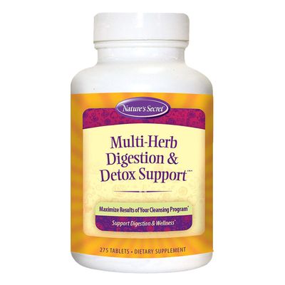 Natures Secret Multi Herb Digestion Detox Support - Promotes Healthy Digestive Function, Rejuvenation Powerful Cleansing with Alfalfa, Dandelion, Fennel, Green Tea More - 275 Tablets