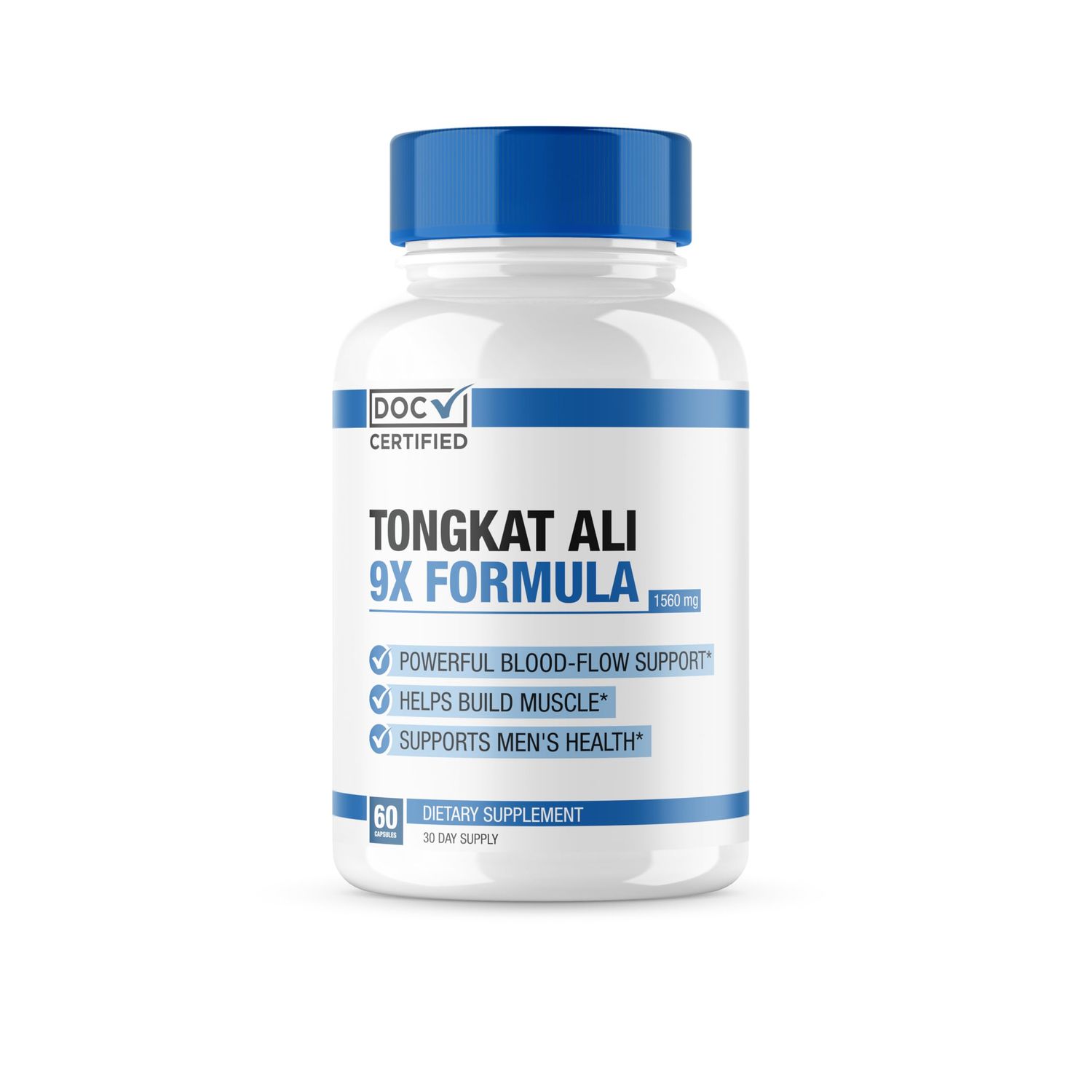 EPN Supplements Doc Certified 9-in-1 Tongkat Ali Maximize Blood Flow, Increase Mood Stamina Ultra Potent Formula w 9 Powerful Ingredients 3rd Party Tested USA Made - 60 Capsules